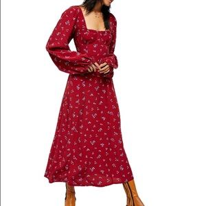 Free people NWT floral midi dress